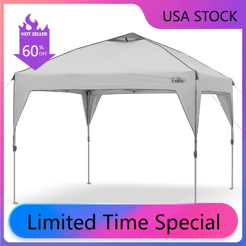 

Grey Core 10' x 10' Instant Shelter Pop-Up Canopy Tent with Wheeled Carry Bag