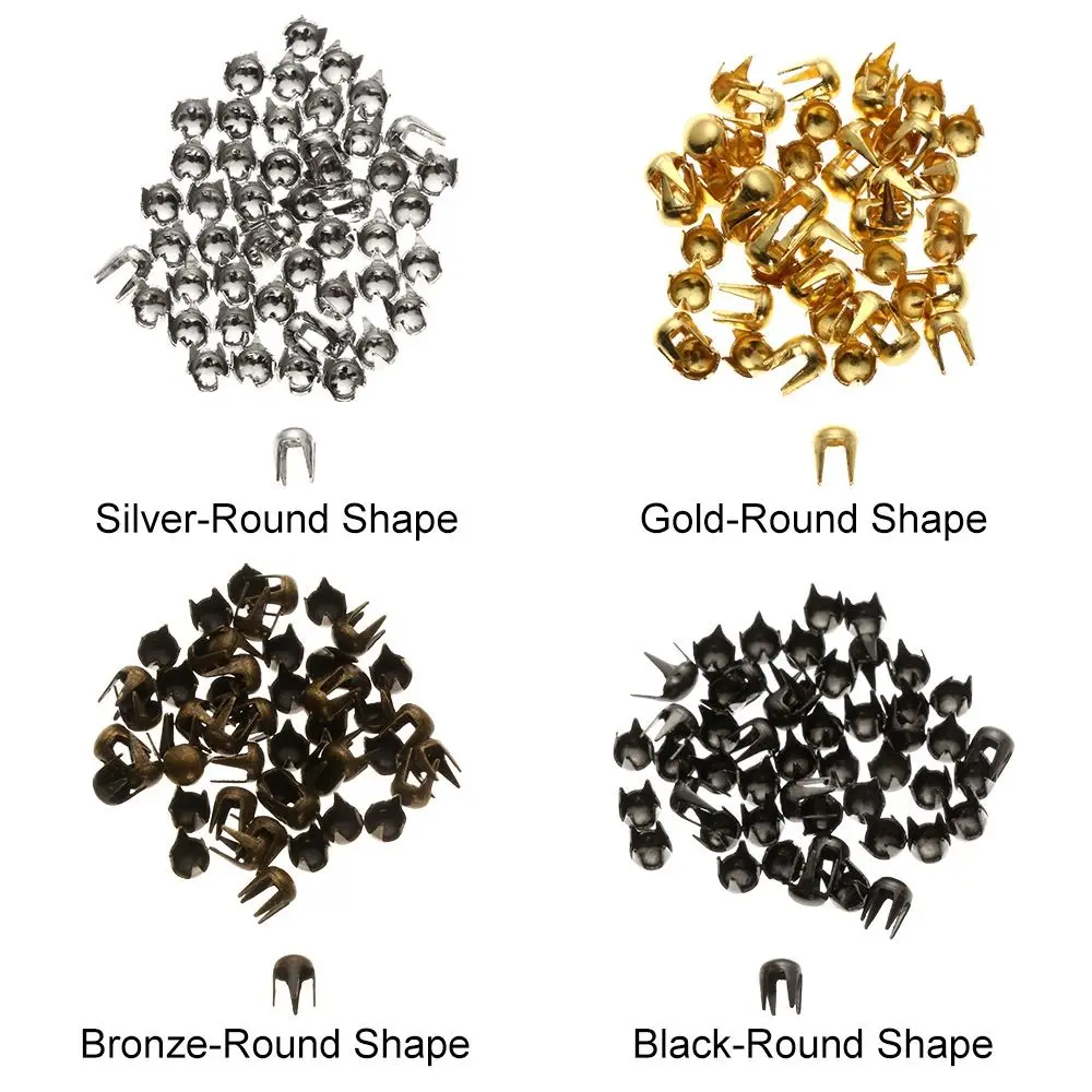 50Pcs 3mm Mini Buckle Round Bead Claw Hammer Ultra-small Metal Buckles Stuffed Toys DIY Doll Clothes Doll Accessories