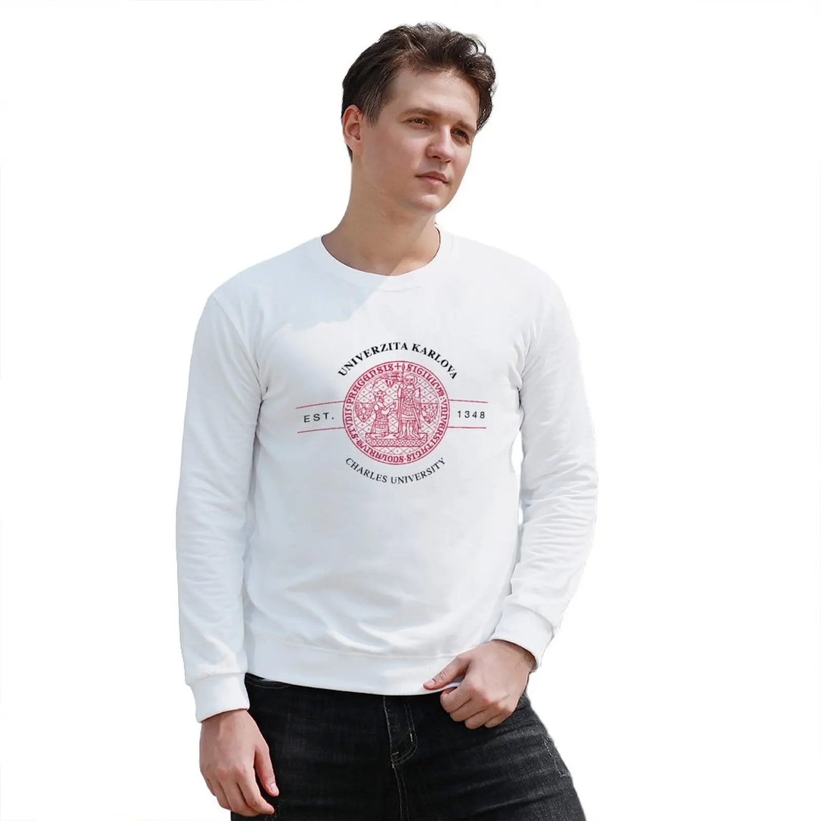 New The Charles University Sweatshirt male clothes japanese style sweatshirt for men