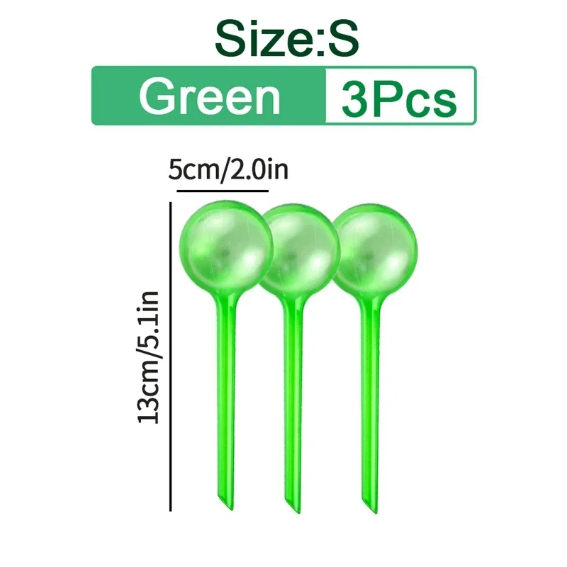 Set of 3 Clear Self-Watering Plant Globes for Garden and Indoor Flowers