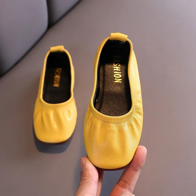Princess Girls Flat Shoes Breathable Soft PU Leather Dress Shoes for Party Ballet Dance Slip-on Overshoes Casual Moccasin F12282 3