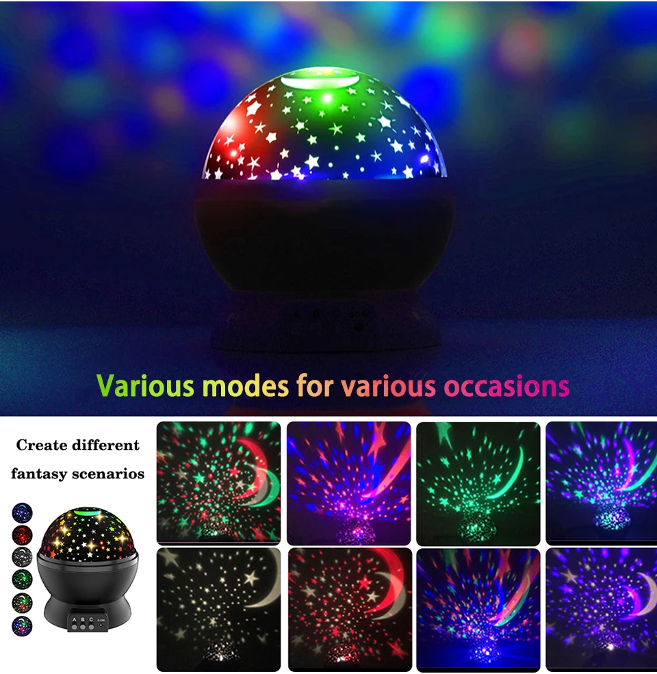 NLT Star Projector Lamp Rotating LED Night Light Children Baby Bedroom Moon Galaxy Projector Kids Gift Luces Led Para Habitacion