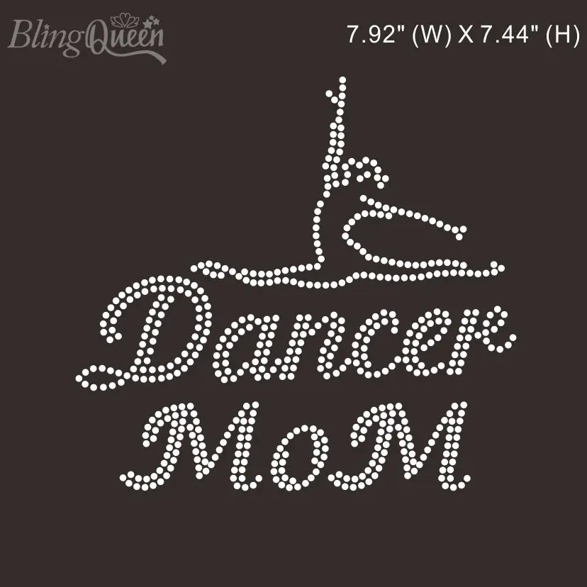 

BlingQueen-Iron On Applique Patches, Hot Fix Rhinestone Transfer Motifs, Dance Mom Design, 25Pcs Lot