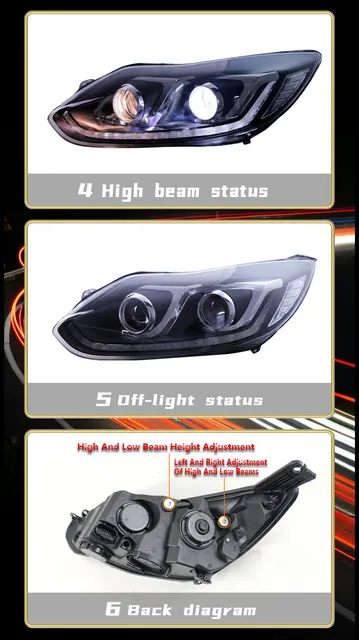 LED Skywing Design Scheinwerfer für Ford Focus MK3 11-14 schwarz