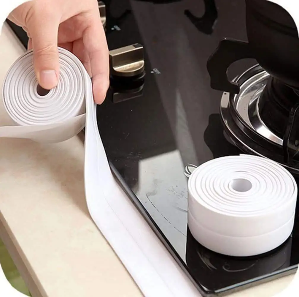 White Waterproof Tape for Shower Toilet and Kitchen Caulking Strip Wall Edge Protector Shower Tile Sealer Adhesive 3.2m*3.8cm double sided tape repair tape