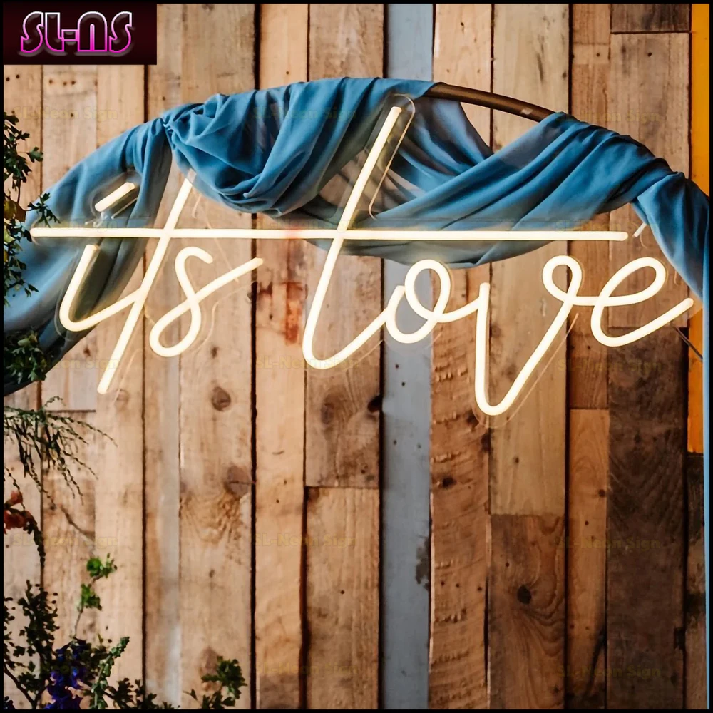 

Custom Light Sign 76cm Its Love Neon Sign for Bedroom Neon Party Sign, Flower Wall Sign, Neon Love Sign, Wedding Decor