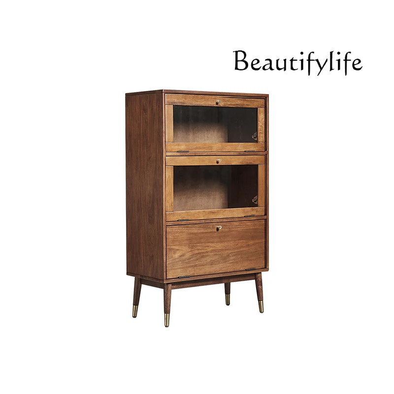 

Solid Wood Sideboard Nordic Living Room Wine Cabinet Modern Minimalist Tea Cabinet Locker Cupboard Bookcase