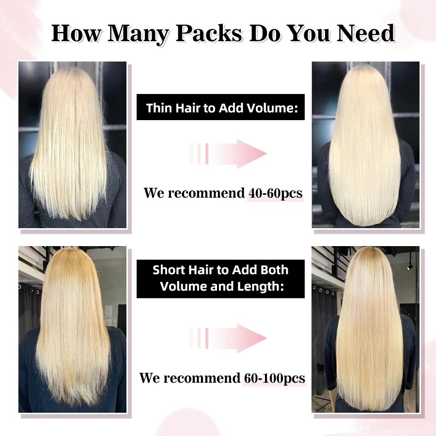 Tape In Hair Extensions Natural Human Hair Straight Adhensive Invisible Tape Ins Blonde #613 10PCS For Women human hair extensions hair extensions