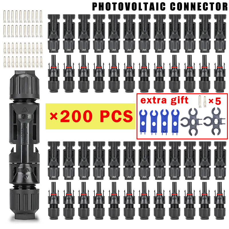 400/200/100/20 Pcs Photovoltaic Solar Connector Plug 1000V 30A Connectors Kit for Solar Panel PV/MC Cable 2.5/4/6mmÂ²