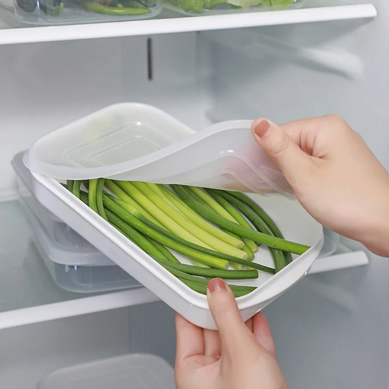 

Large Capacity Crisper Food Grade Refrigerator Plastic with Lid, Fruit Divider Storage Sealed Box, Freezer Box, Kitchen Supplies