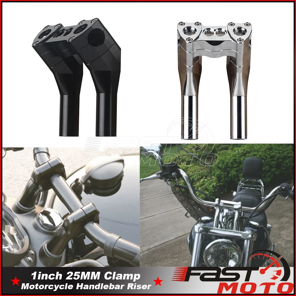 

Мотоциклетные рулевые подъемники 6 ''Pullback Challenger подъемники для Harley Cafe Racer 1'' руль анодированный черный хром 6-дюймовый подъемник