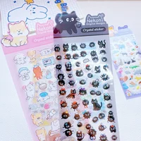 NEKONI креативные животные мультяшные хрустальные наклейки Скрапбукинг DIY журналы канцелярские принадлежности дневник милые наклейки школьные принадлежности — изображение 5