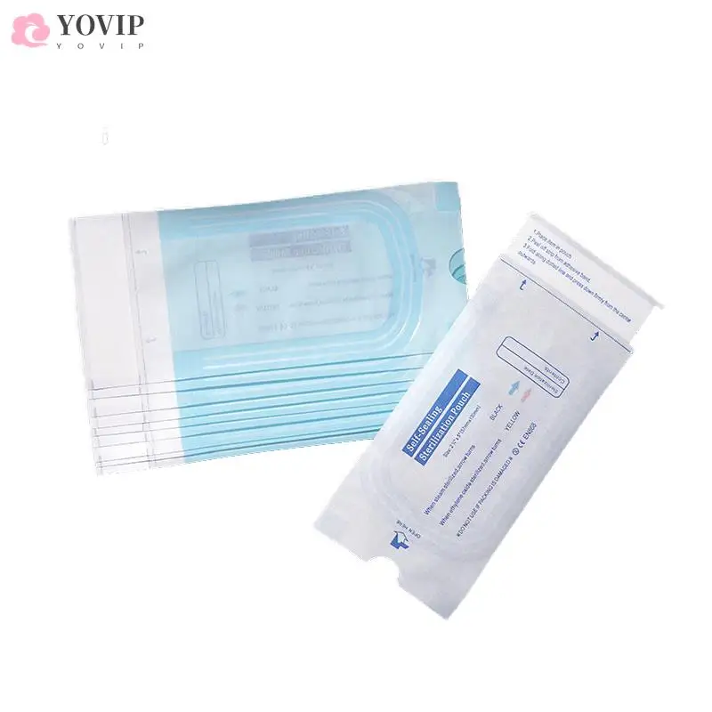 

100pcs Self-sealing Sterilization Pouches Bags 4 Size Disposable Nail Art Tattoo Sterilization Accessories Nail Tool Storage Bag