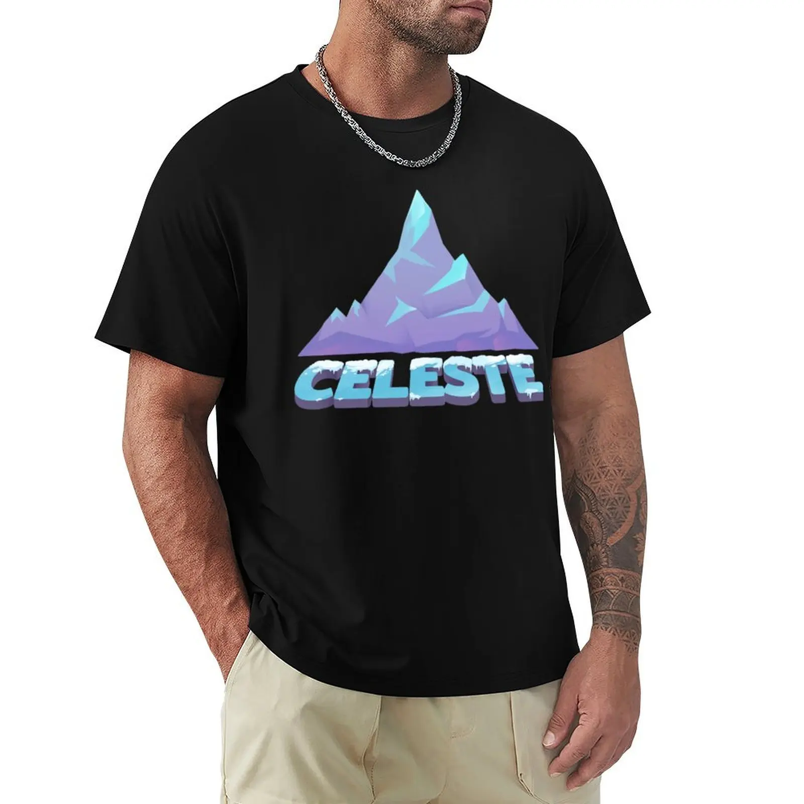 Celeste Game Mountain T-shirt Short sleeve tee plain customizeds mens graphic t-shirts funny