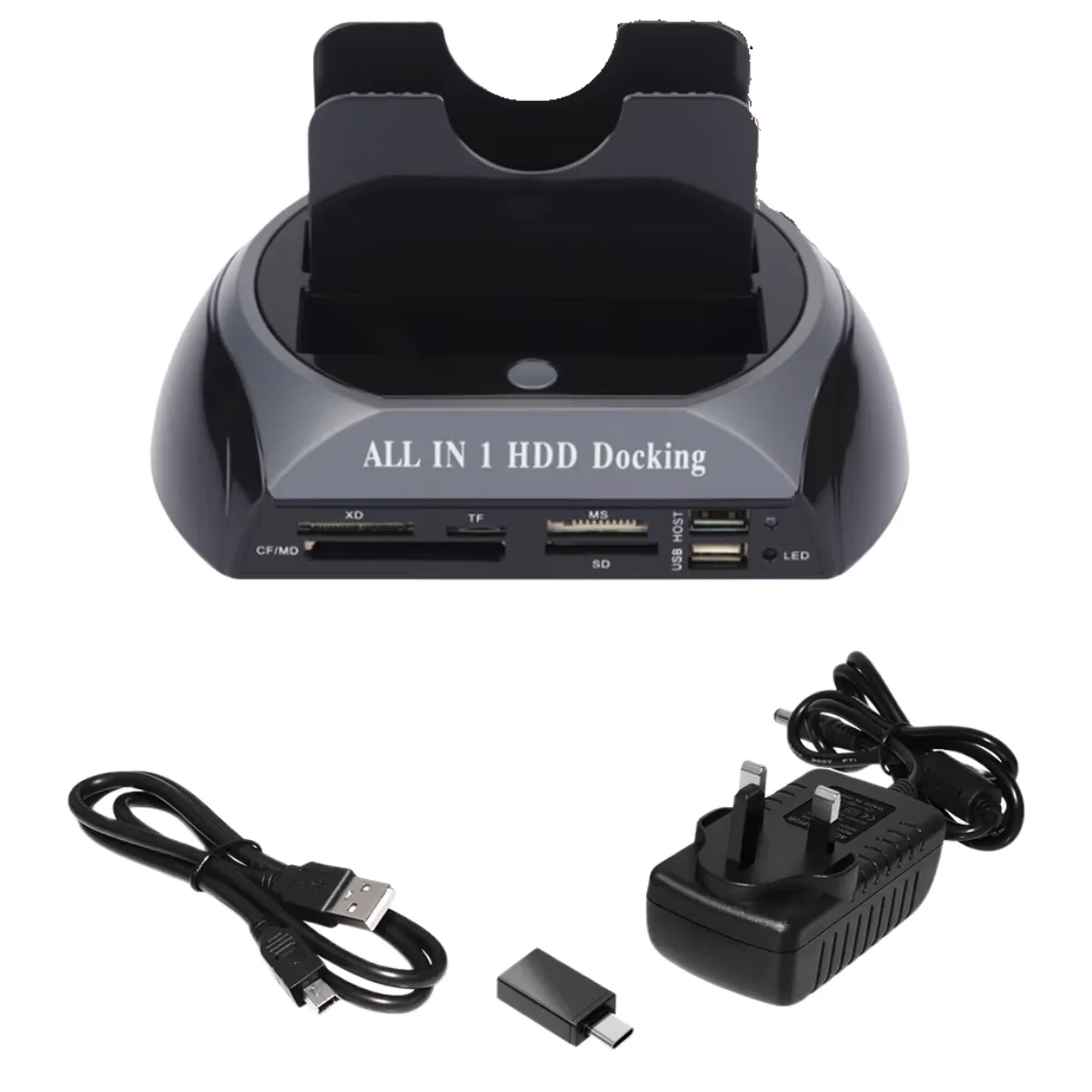 새로운 USB 2.0-IDE SATA 하드 드라이브 도킹 스테이션 올인원 도킹 스테이션 듀얼 브래킷 2.5인치 3.5인치 ESATA(카드 리어 포함)