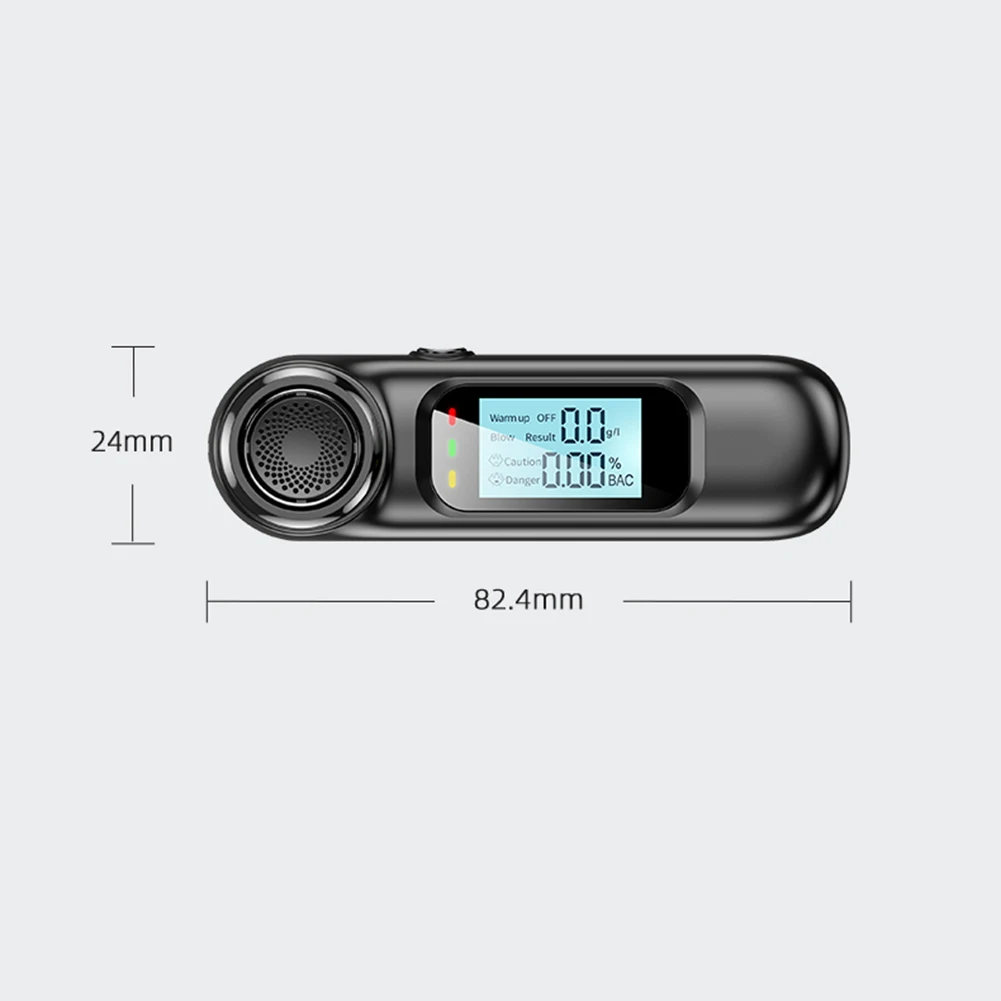Digital Breathalyzer USB Rechargeable LCD Display Portable Personal Breath Alcohol Tester Contactless Digital Alcohol Detector