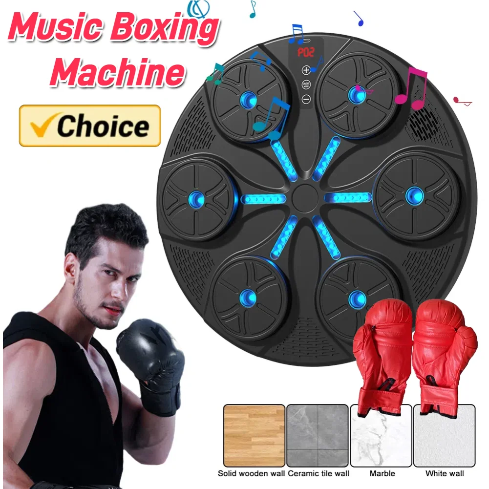 Music Boxing Machine Boxing Reaction Wall Target Type C USB Charging Training Puncher Equipment Gloves for Kids Adults music boxing toys