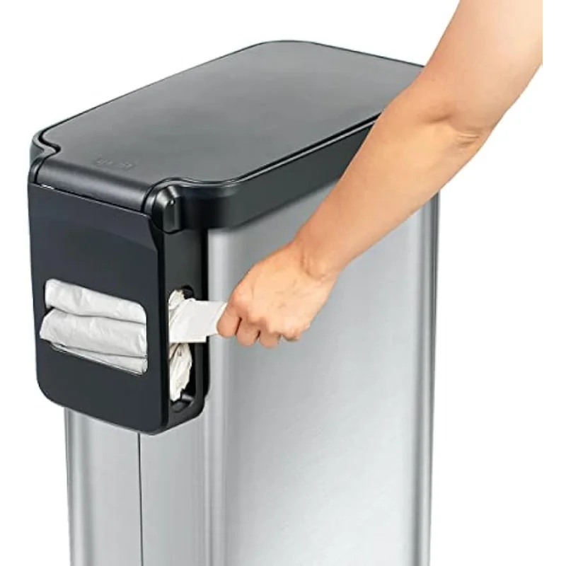 Glad 13 Gallon Stainless Steel Step Trash Can Clorox Odor Protection Lid