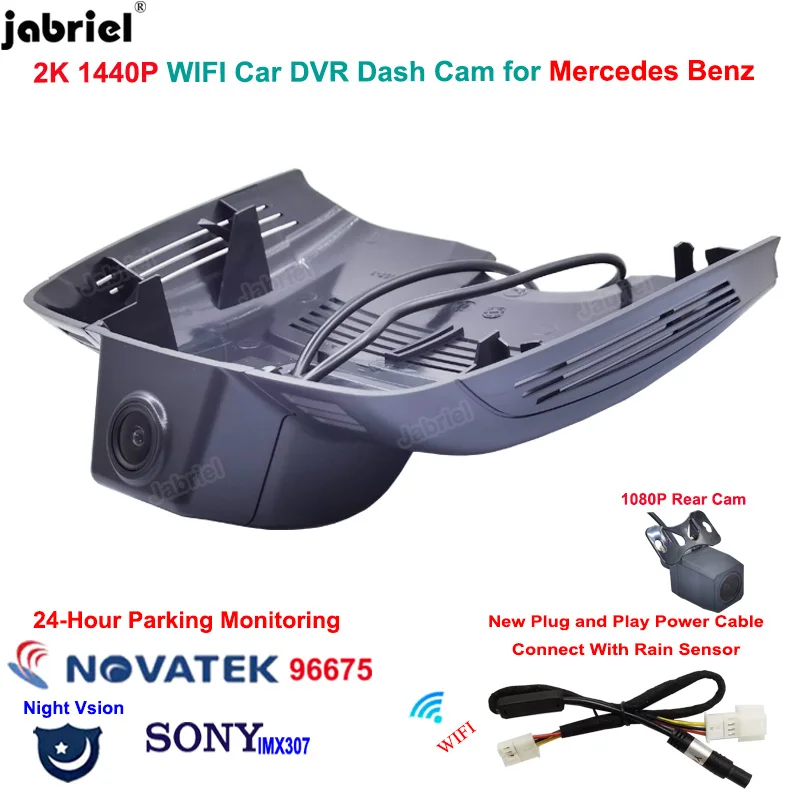 

2K 1440P Wifi Car Dvr 24H Front and Rear Dash Cam for Mercedes Benz CLS w218 c218 for Mercedes CLS 320 350 400 260 300 2015-2018