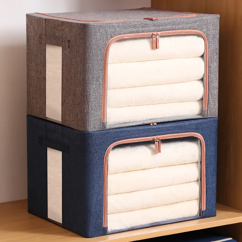 Foldable Storage Bag Large Quilt Storage Organizers Clothes Blanket Organizer Box Dust-proof Wardrobe Clothes Cabinet Organizer
