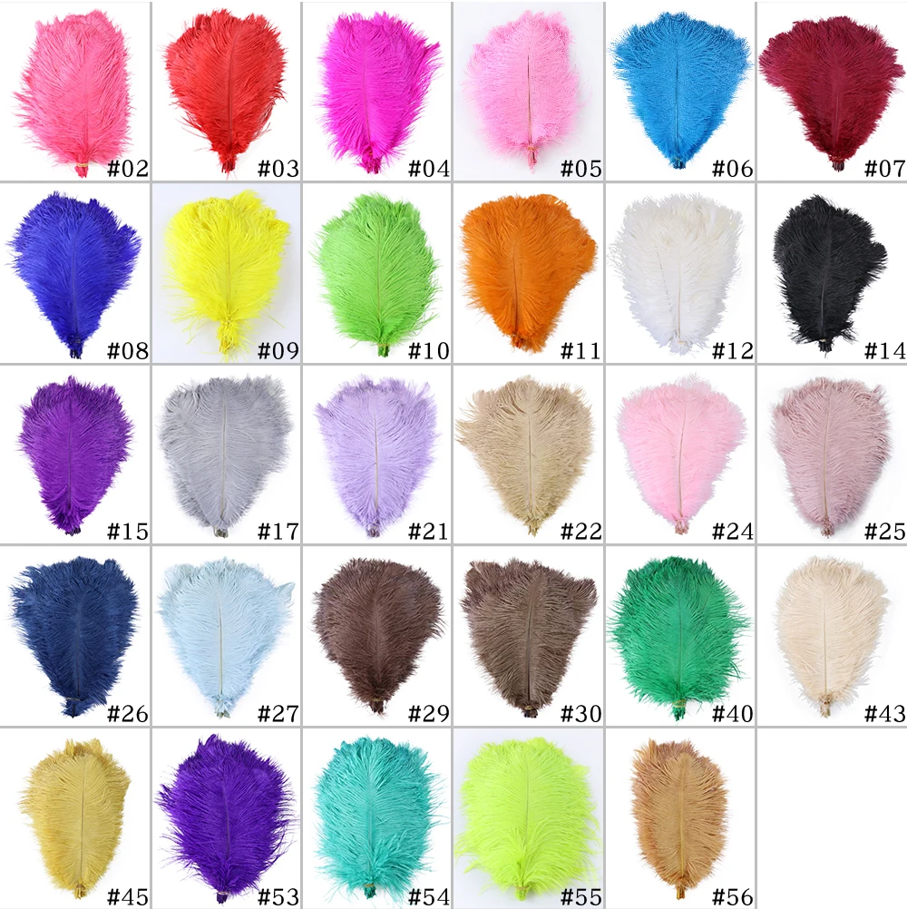10Pcs Natural White Black Ostrich Feathers for Crafts 15-35cm Wedding Party Home Decoration Table Centerpieces Carnival Plumas