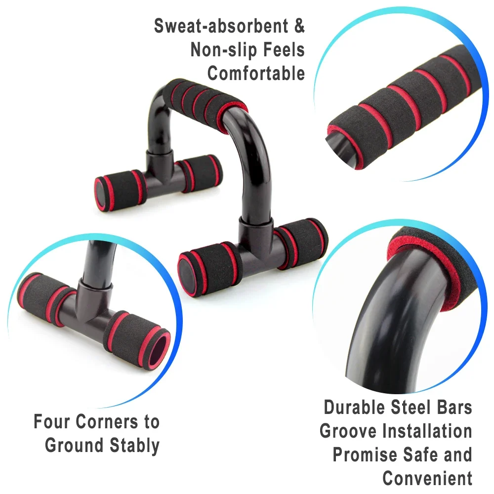 Push Up Bars Stands Handle Workout for Home Gym & Traveling Fitness Muscle, Pull Ups & Strength Training
