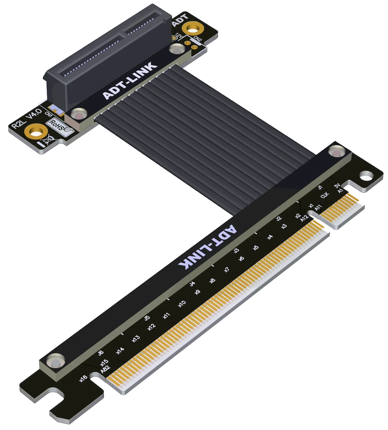 Adt-pcie Riser Extender Adapter Pcie 4.0 Pci Express x4 Card X16 Slot Pci-e 4x Feminino para 16x Masculino Gpu Ssd Gen Novo - Imagem 2