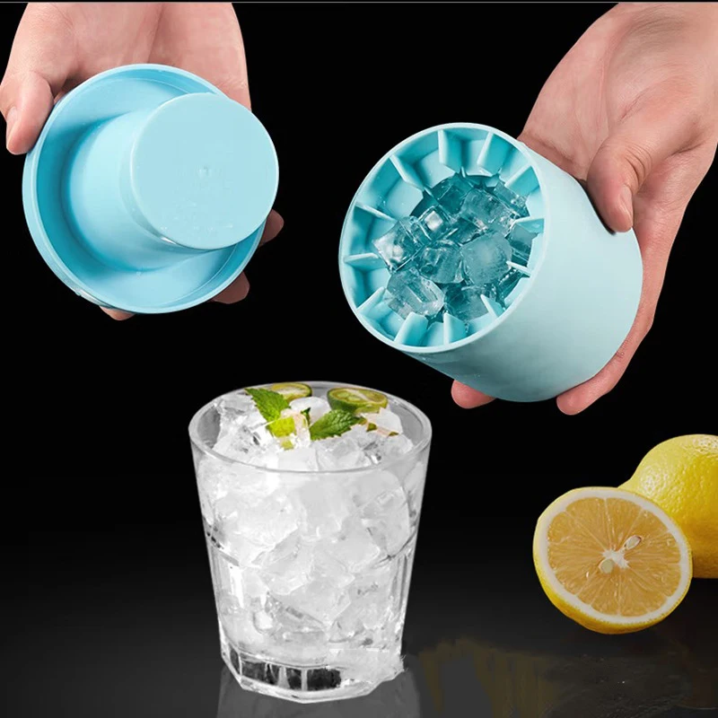 Silicone Round Ice Cube Maker - Creative Ice Bucket for DIY Summer Refreshments