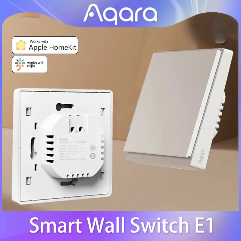 

Умный настенный выключатель Aqara Zigbee, беспроводной переключатель с поддержкой приложения Mi Home и Apple Homekt, версия E1, с нейтральным/без ключа, 3,0
