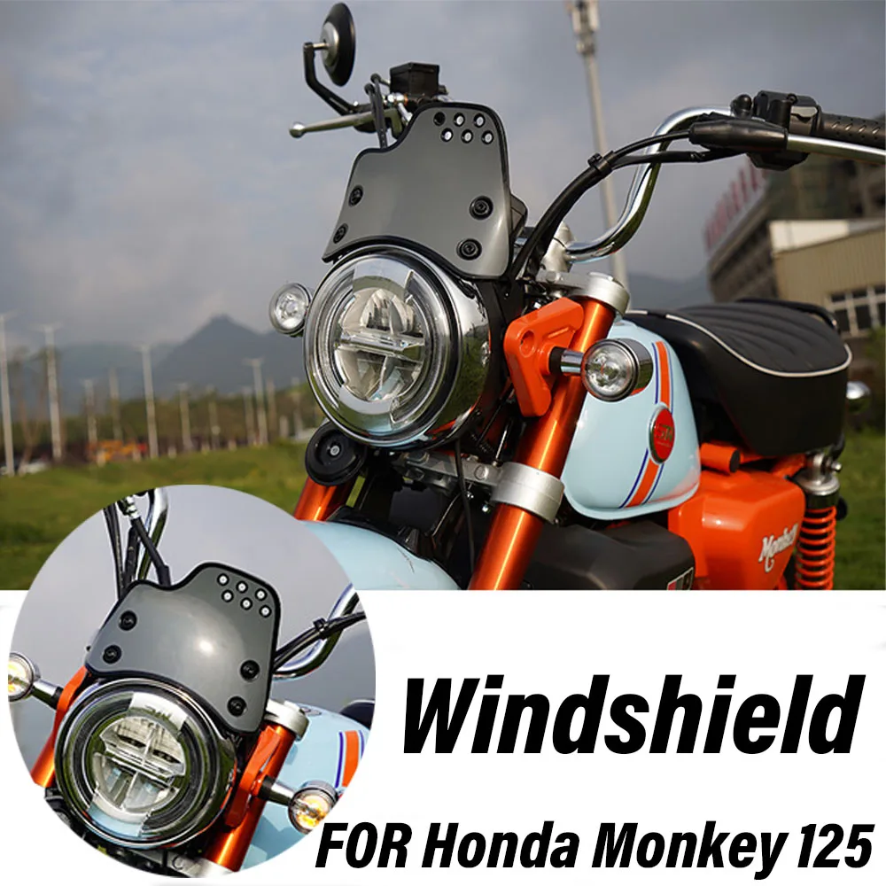 

New Motorcycle Accessories Fit Honda Monkey 125 Retro Style Windshield Apply For Honda Monkey 125 Monkey125