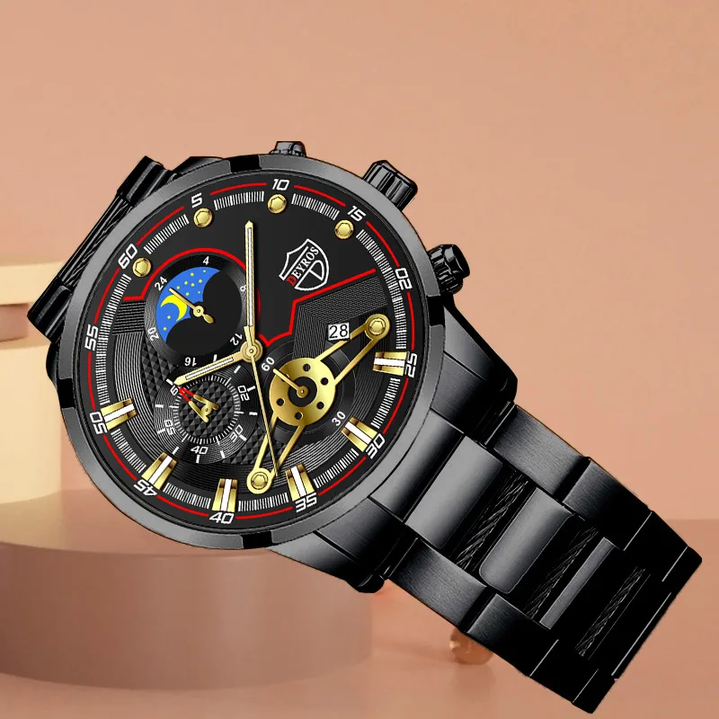 2022 Men Watch Top Luxury Brand Quartz Mens Watches Chronograph Gold Reloj Hombre Sport Wristwatch Man Relogio Masculino