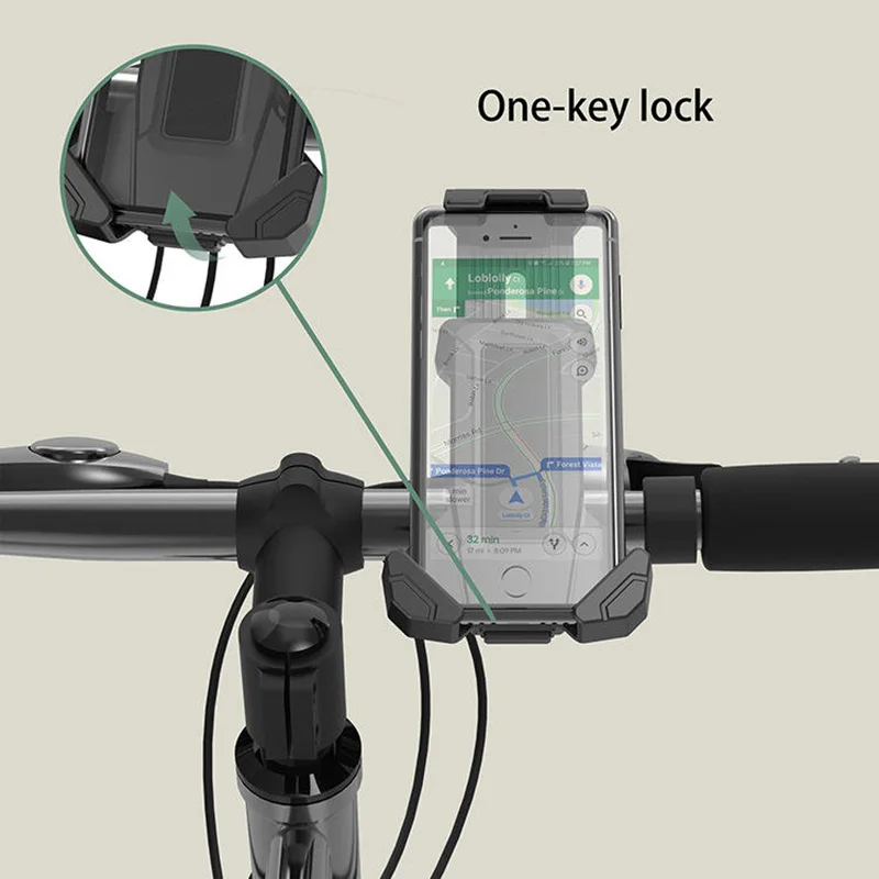 Supporto per telefono GPS per bicicletta per moto, manubrio, bici antiurto regolabile per iPhone Samsung, compatibile con tutti i telefoni cellulari - immagine 4