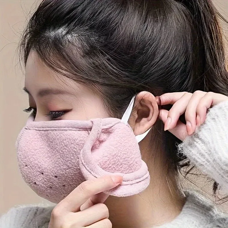 Winter Warm Face Mask, Windproof, Breathable, Thickened Fleece, Ear Protection, Cycling, Cold and Skiing Equipment, Practical