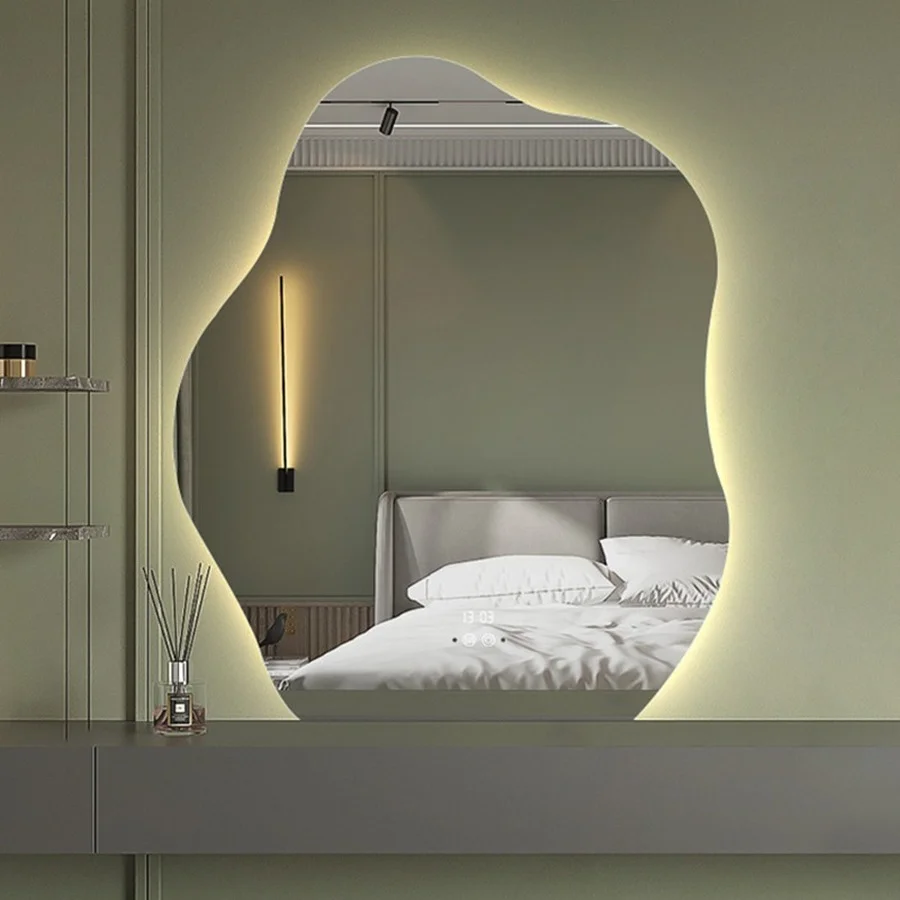 

Illuminated Smart Mirror Hanging Toilet Makeup Bathroom Mirror Smart Led Modern Espejo Con Luz Mirrors For Home Wall EB5JZ