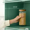 Modern Bamboo Kitchen Cabinet Home Kitchen Furniture Multi-layer Cabinets with Doors Floor Locker Microwave Oven Storage Cabinet 5