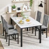 Dining Table Set for 4,Kitchen Table and Chairs Set of 4,Upholstered Velvet Chairs,Dining Room Table Set for Kitchen Dining Room 3
