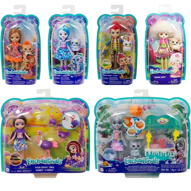 Original Enchantimals Gepardenmädchen Cherish Cheetah Puppe WINSLEY Wolf Doll & Trooper Figure Doll Toys Girl Kit Birthday Gift 1