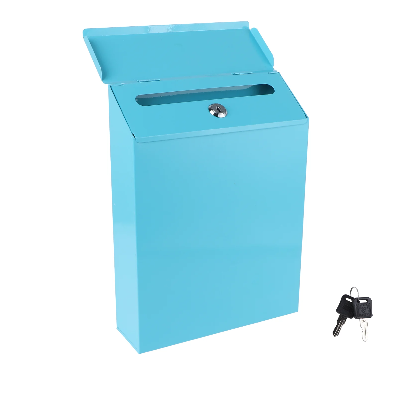 

Wall Mount Mailbox Locking Drop Box Steel Mailbox Rent Payments Mail Keys Weatherproof Galvanized Cover Safe