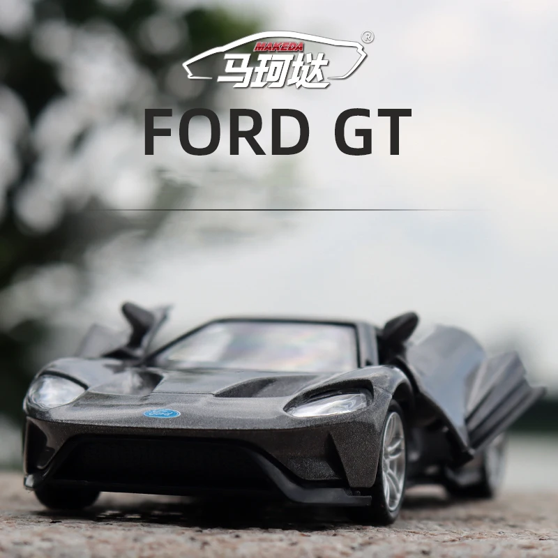 

Модель автомобиля Makeda в масштабе 1:36 Ford Gt из сплава, коллекционная игрушка из литая искусственной кожи, подарок для мальчика, детские подарки