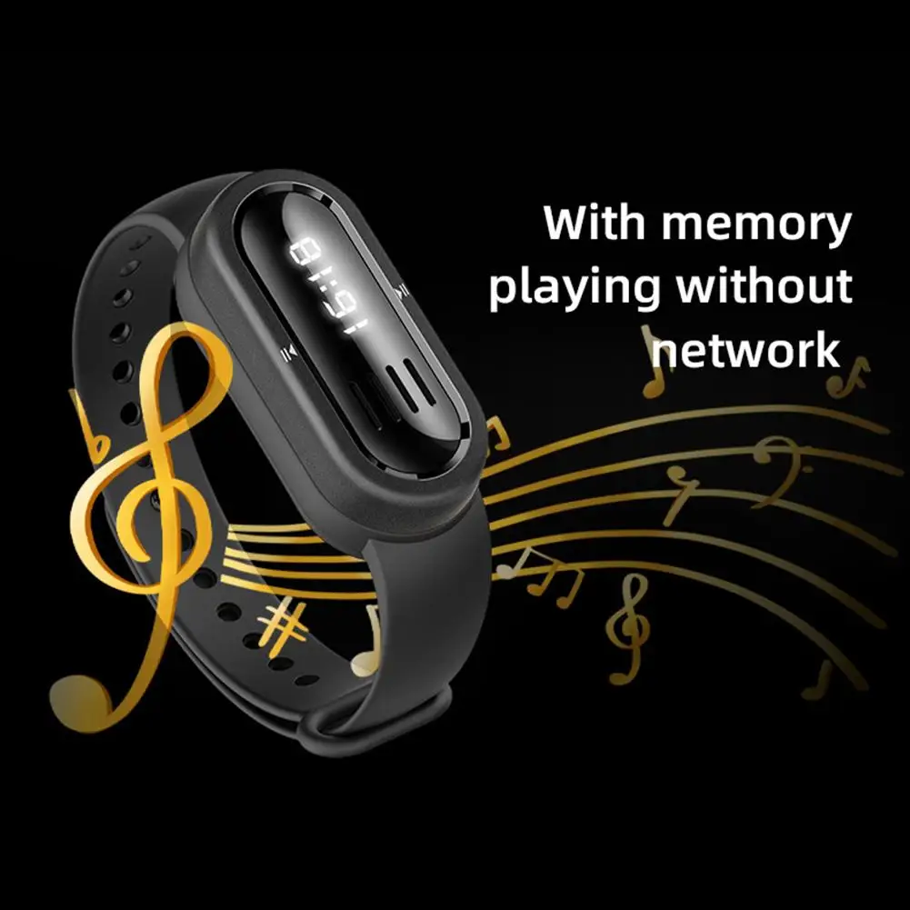 M60AE 스마트 음악 밴드 Mp3 음악 플레이어 웨어러블 무선 스피커 스마트 팔찌 10M 블루투스 전송