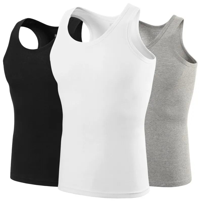 1/3/5 Piece Men’s Cotton Sports Skinny Vest Teenagers Leisure Joker Sleeveless T Men’s Fitness Training Simple Top BEST SELLERS
