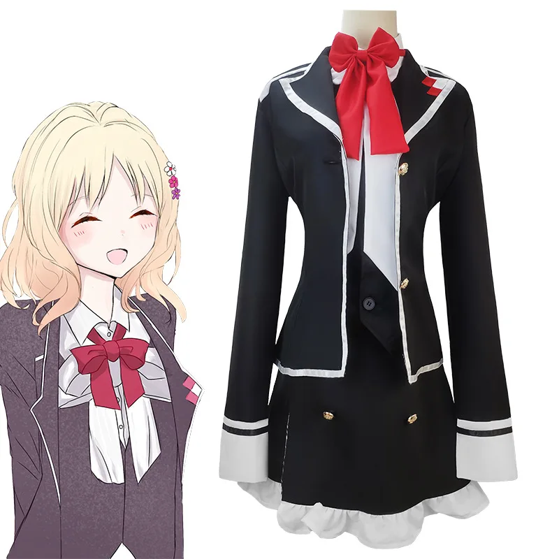 

Anime Diabolik Lovers Komori Yui Cosplay Costume Uniform Suit Woman Coat Top Vest Skirt Party Halloween Costume