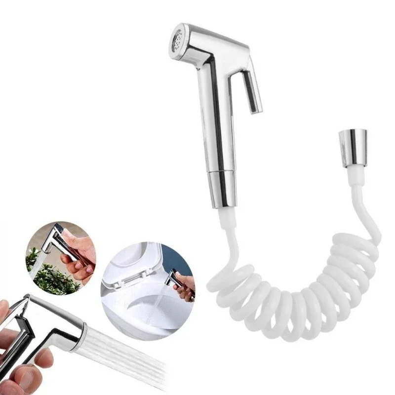 

Portable Handheld Diaper Bidet Toilet Shattaf Sprayer Bathroom Toilet Bidet Shower Head Nozzle with 1.5m Telephone Shower Hose