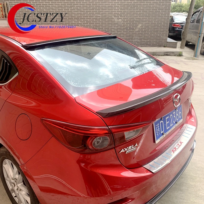 

For Mazda 3 Axela 2014 2015 2016 ABS Plastic Unpainted Primer Color Rear Trunk Wing Spoiler Decoration Car Accessories