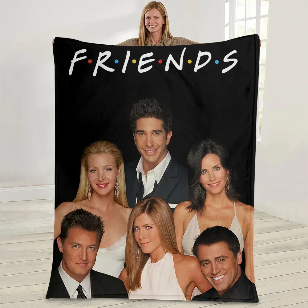 Friends TV Show Flannel Blanket For Kids Adult Girls Gift Picnic Travel Bed Throw Blanket Applicable All Season Black Blankets 3
