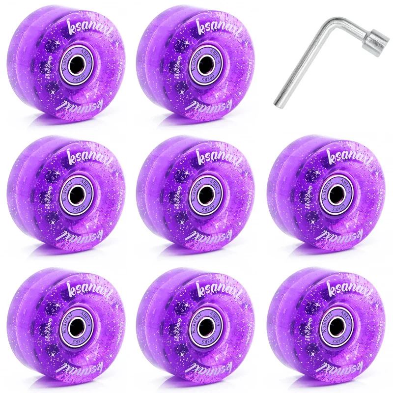 

Double Row Roller Skates Roller Skates High Bounce PU Wheel Traditional Roller Skates Color Wheels 82A Skateboard Wheels 58*32mm