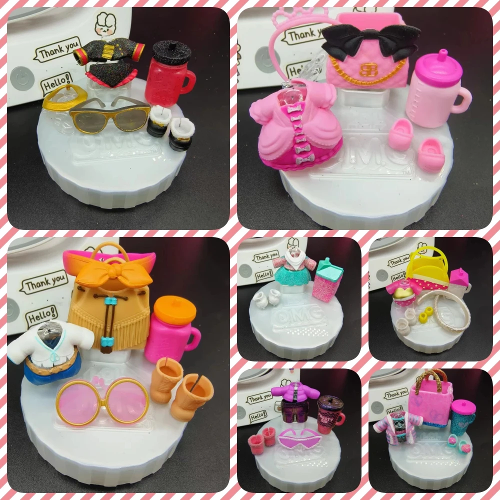 LOL Puppenzubehör-Set Puppenpuppe DIY-Zubehör einschließlich Puppenkleidung, Schuhe, Gläser, Milchflaschenzubehör
