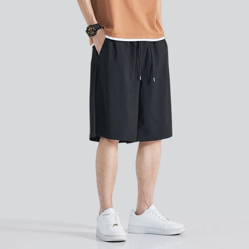 Calções de cintura elástica dos homens roupas de verão cordão shorts de secagem rápida calças curtas correndo fitness esportes shorts