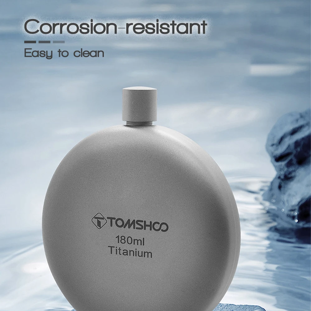 Tomshoo Titanium Flask For Camping And Hiking 180ml Alcohol Bottle_voghion.com