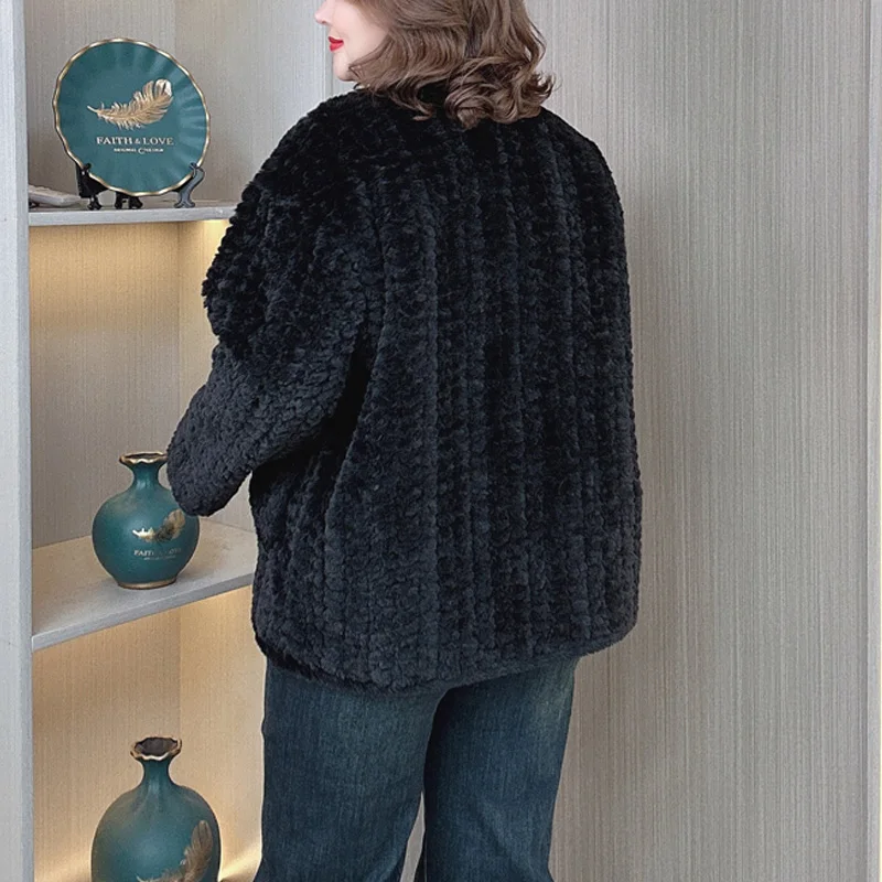 Plus Size Women Faux Fur Coat Winter Wear Warm Fashion Loose Thick Plush OUTERWEAR 2242